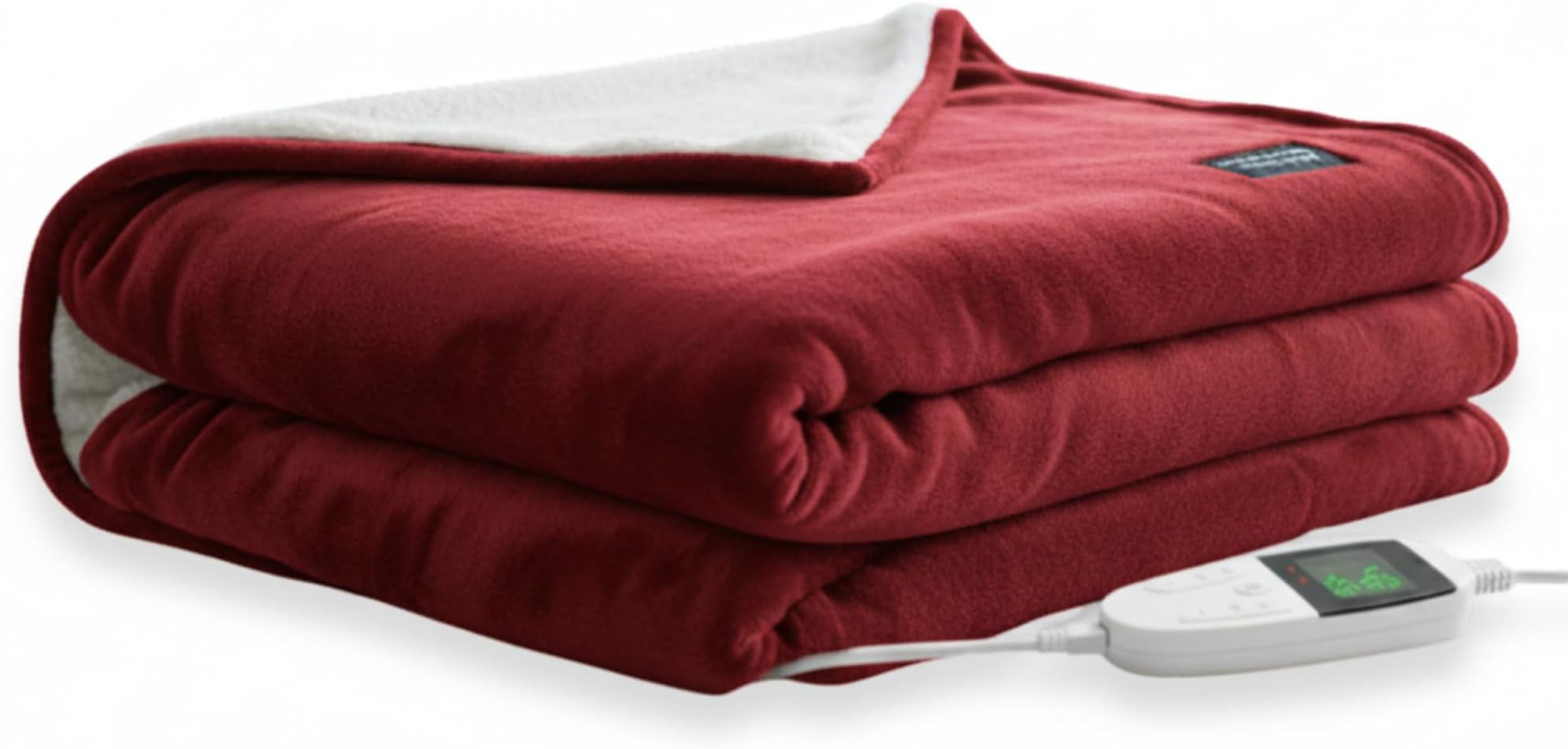 Utopia Bedding Double Bed Electric Blanket with 6 Heating Levels and 2-10 Hours Time Settings, Flannel to Sherpa Super Cozy Heated Blanket Machine Washable 60x60 inch (Maroon) by CRATOS