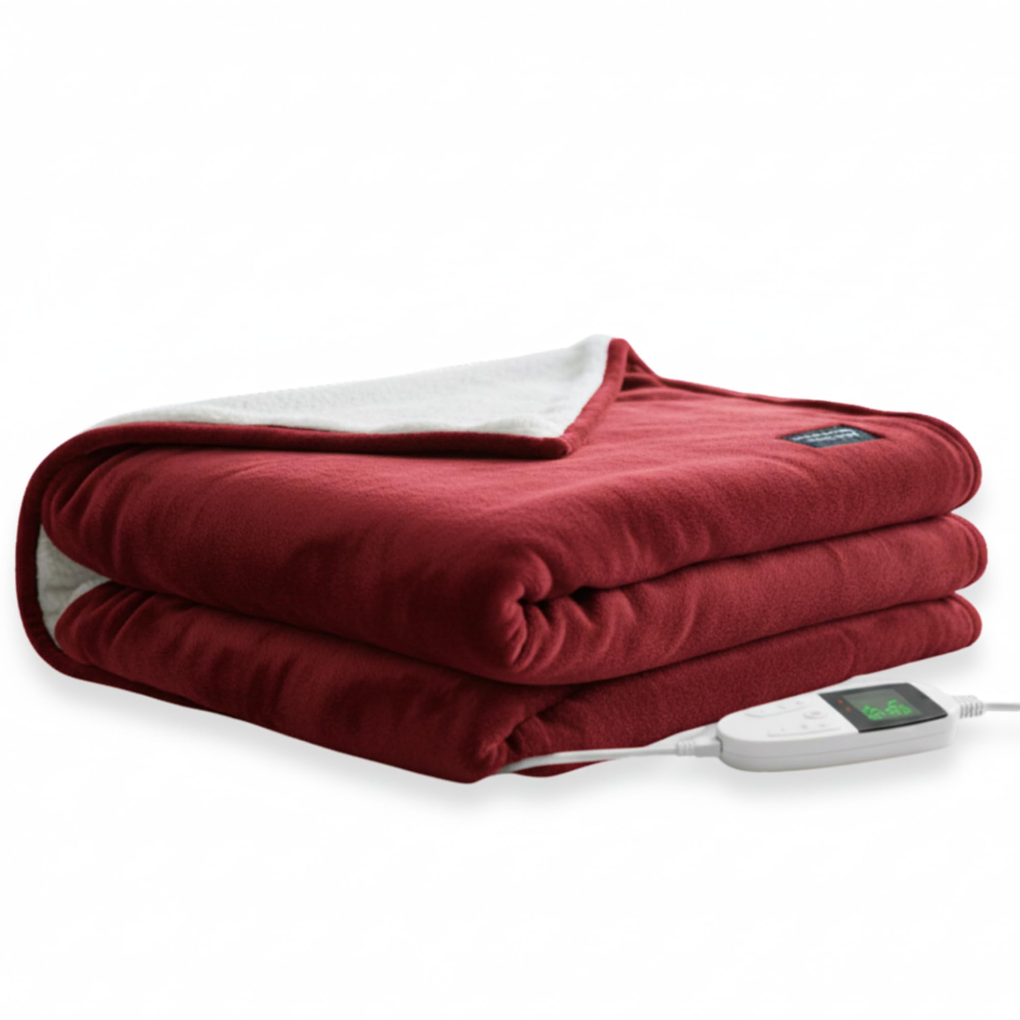 Utopia Bedding Double Bed Electric Blanket with 6 Heating Levels and 2-10 Hours Time Settings, Flannel to Sherpa Super Cozy Heated Blanket Machine Washable 60x60 inch (Maroon) by CRATOS