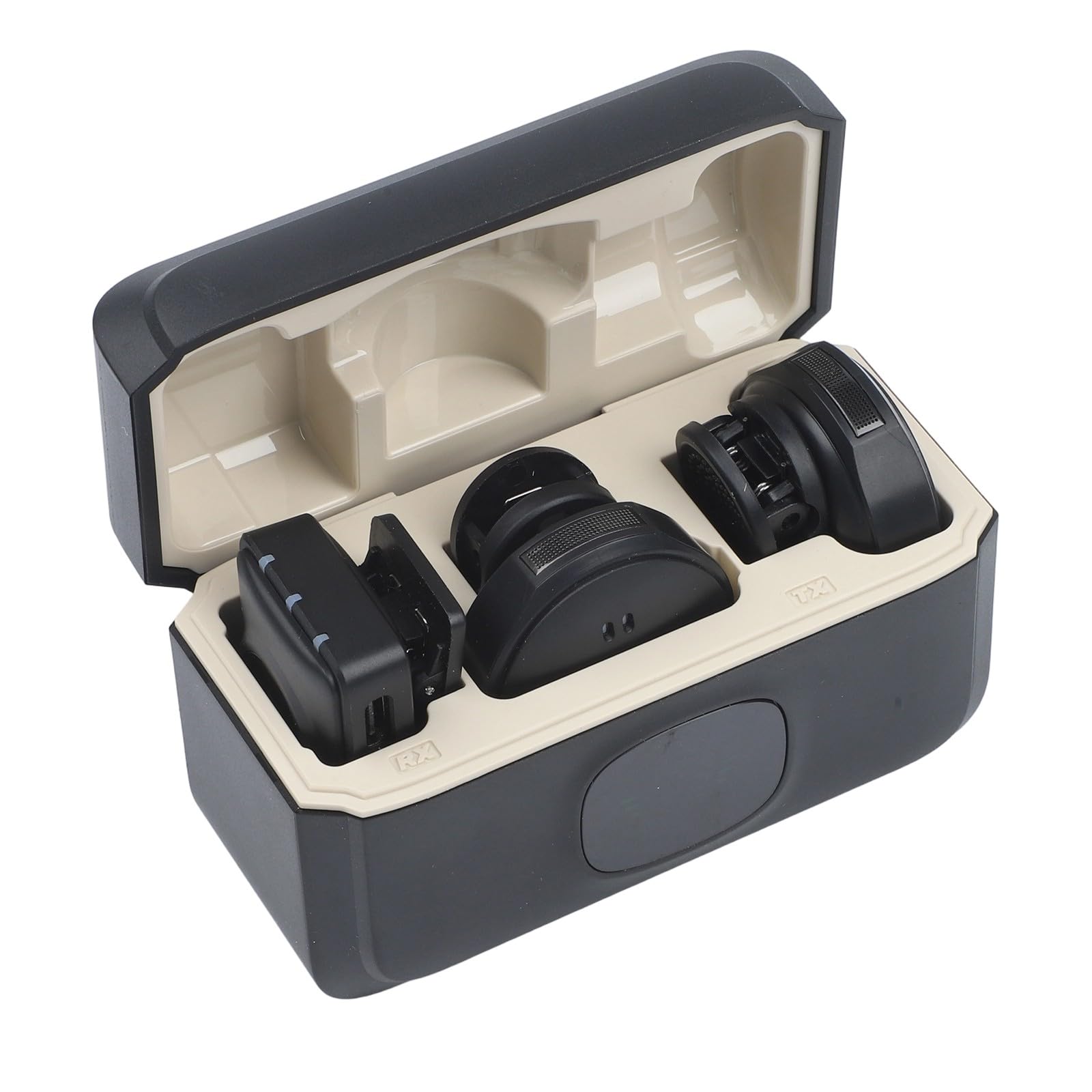Microfono senza fili Action 5 per Pro/4/3/2, Pocket 3 e per Osmo per 360, per microfono Lavalier in ABS compatto con custodia di ricarica, registrazione audio trasparente, nero