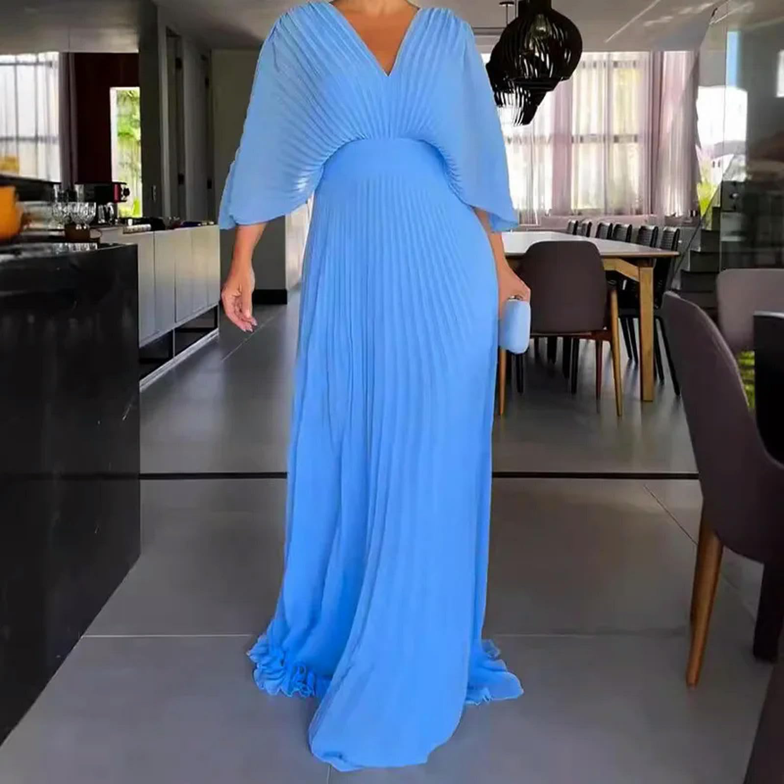 Sukienki Imprezowe Damskie Eleganckie Letnie Plisowane Sukienki Kobiety Wiosenne V Party Sukienki Wiosenne W Suknie