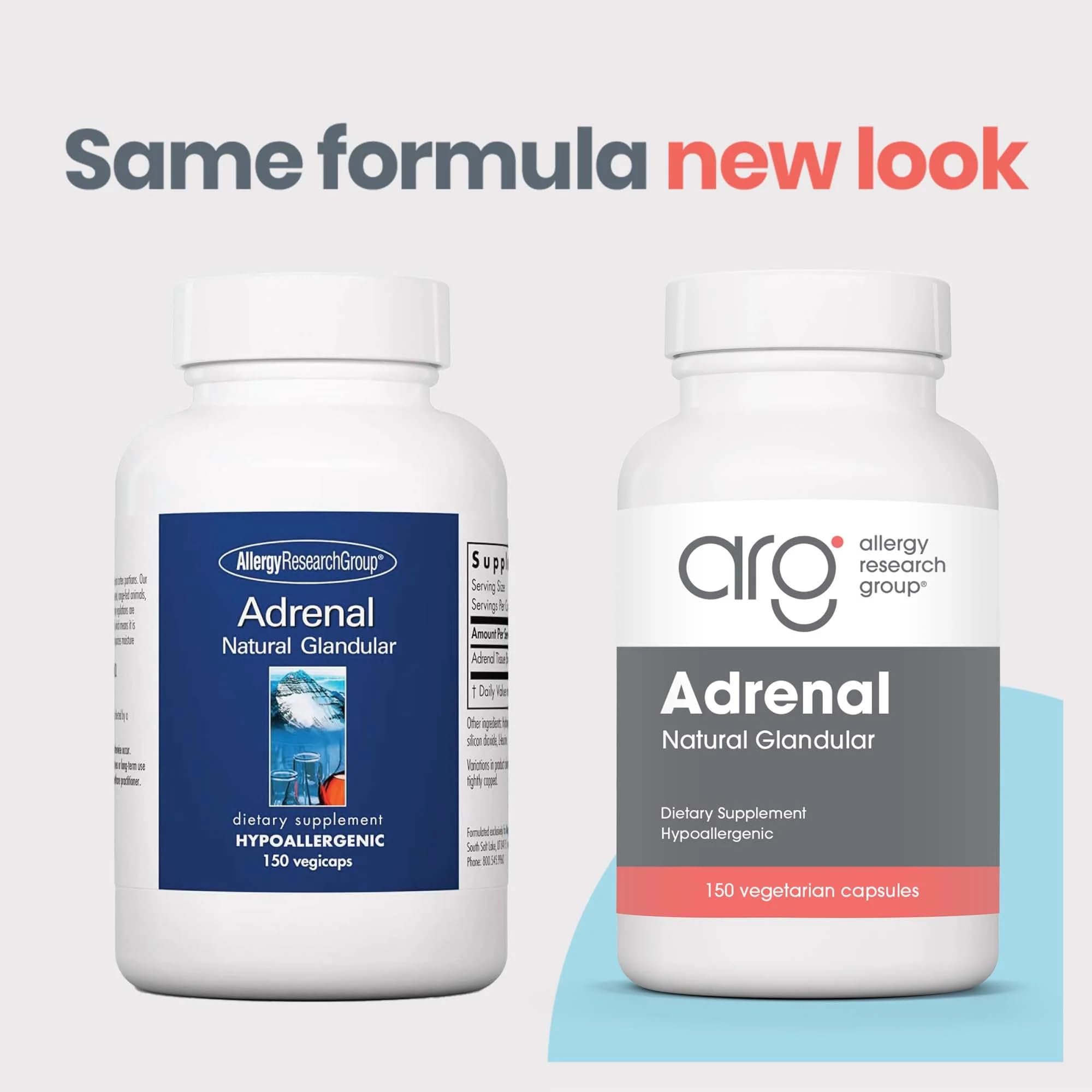 Allergy Research Group Adrenal Natural Glandular 100 mg 150 Kapseln