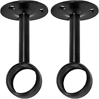 Vista 14 de 4 soportes de barra de cortina de montaje en techo de 1 pulgada, soporte para barra de barra de armario de brida, enchufe de barra de cortina