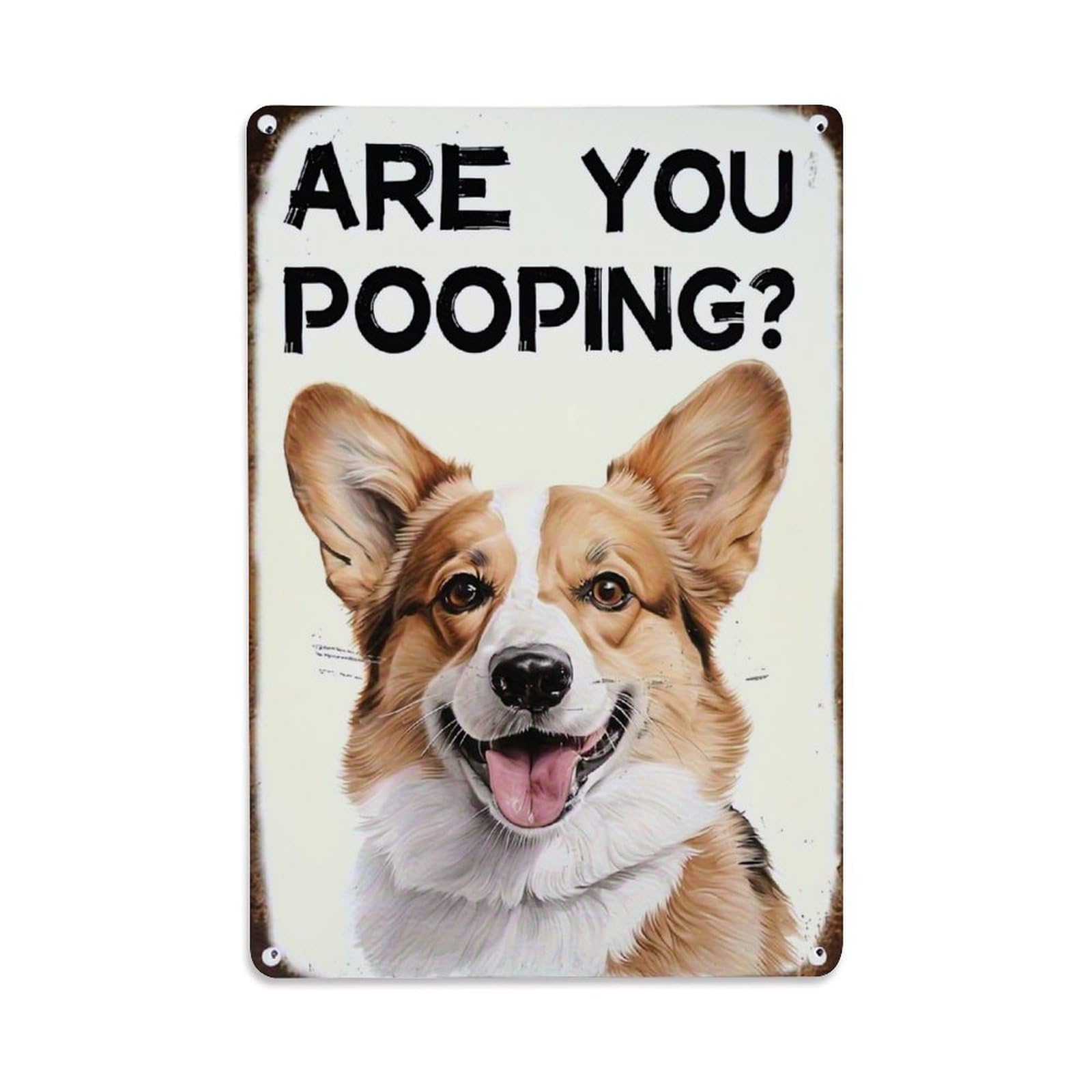 Jdfenggu Vintage Corgi Dog Face Art Print Retro Metal Tin Sign, Decor Art Poster For Bar, Home, Man Cave, Kitchen, Laundry Room Gift 8X12inch