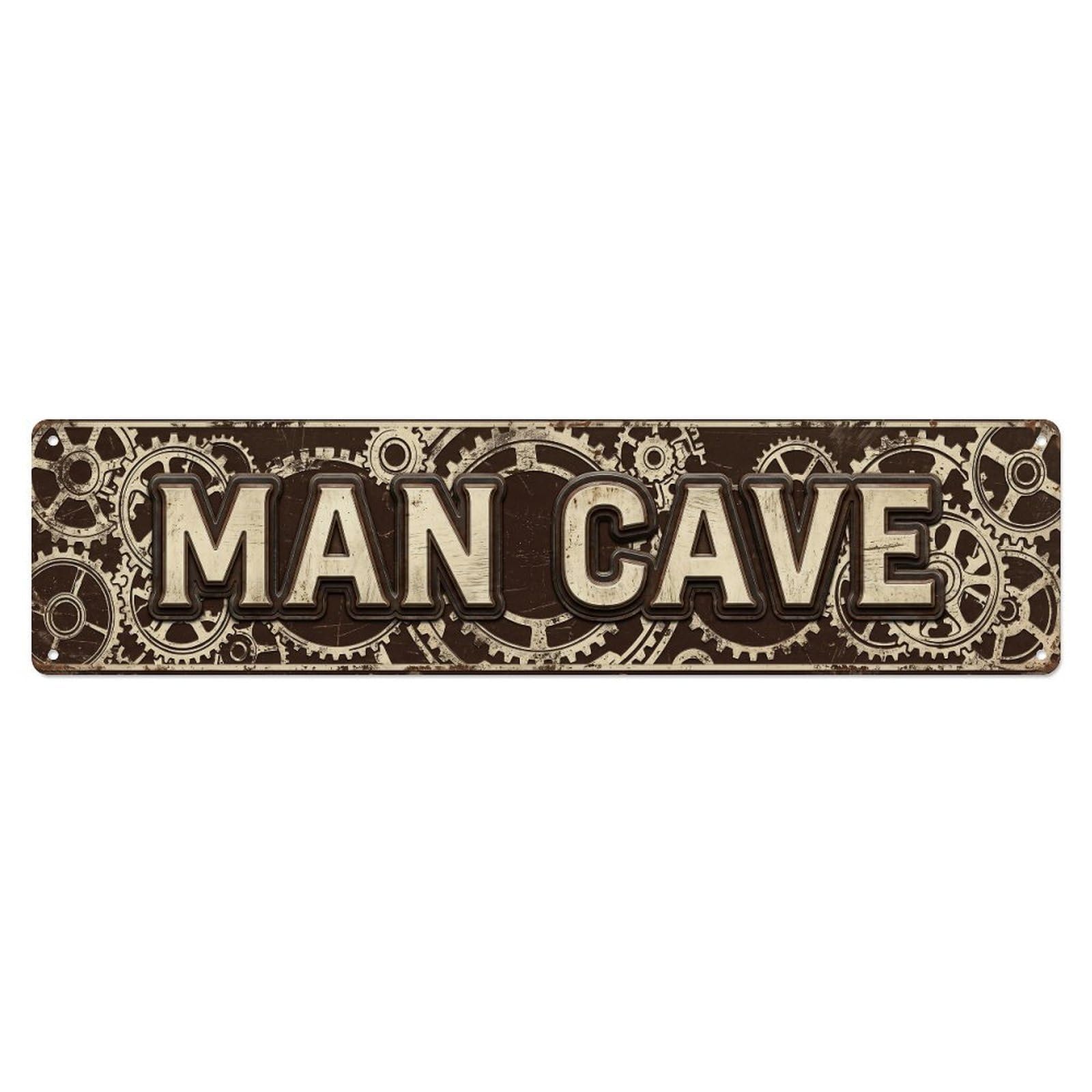 Gtthok Vintage Style Vintage Man Cave Peak Performance Retro Slogans Metal Tin Sign Plaque Wall Decor For Cafe, Club, Garden Metal Poster 4X16inch