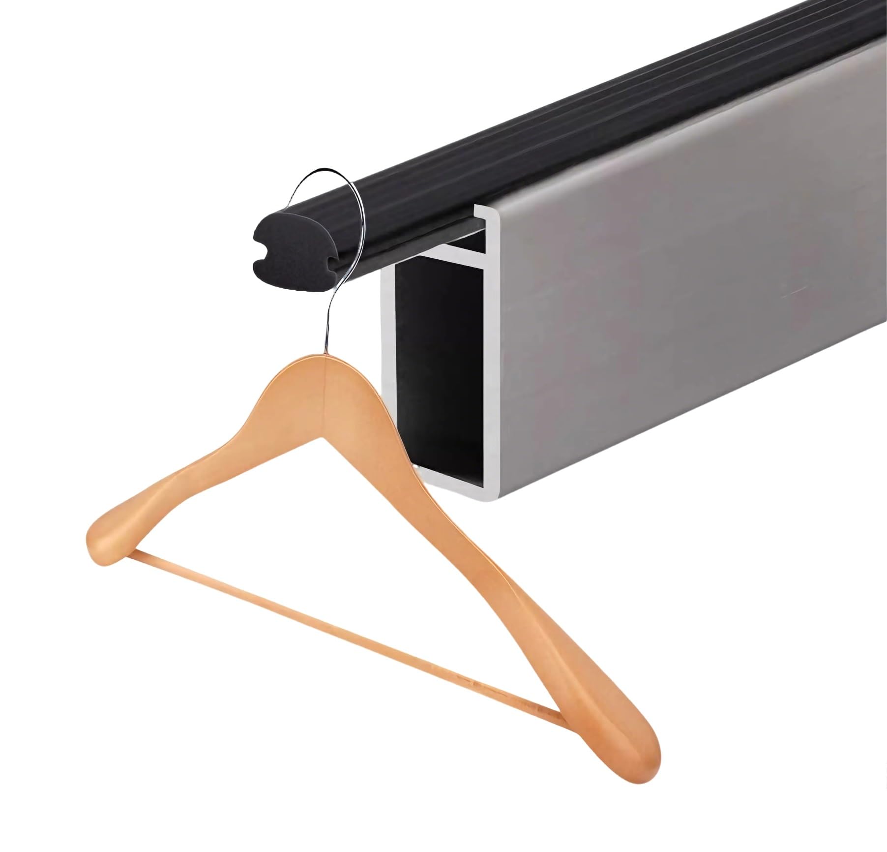 Gray Black Gold Metal Closet Rod, Customizable Length Wardrobe Rails for Hanging Clothes, 10in - 80in Extra Long Closet Bar Hardware Clothing Pole Hanger Storage(Gray,14in/35.6cm)