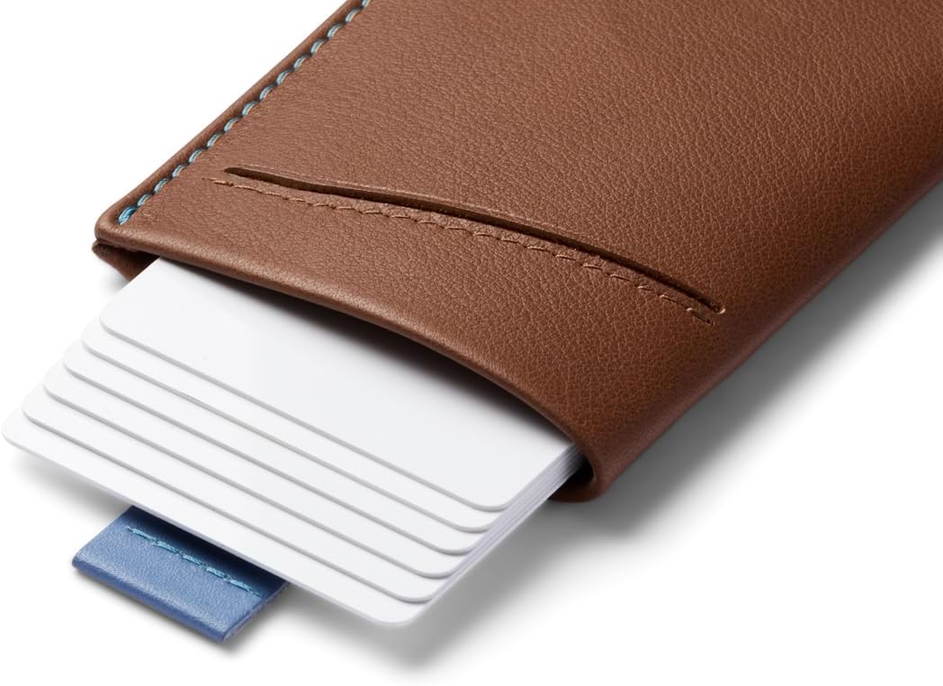 Bellroy Card Sleeve (Premium Leather Card Holder or Minimalist Wallet, Holds 2-8 Cards or Business Cards, Folded Note Storage) - Hazelnut - Image 3