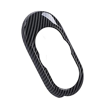 Car Multimedia Button Frame, Multimedia Control Knob Trim Wearproof Carbon Fiber Style for Decor