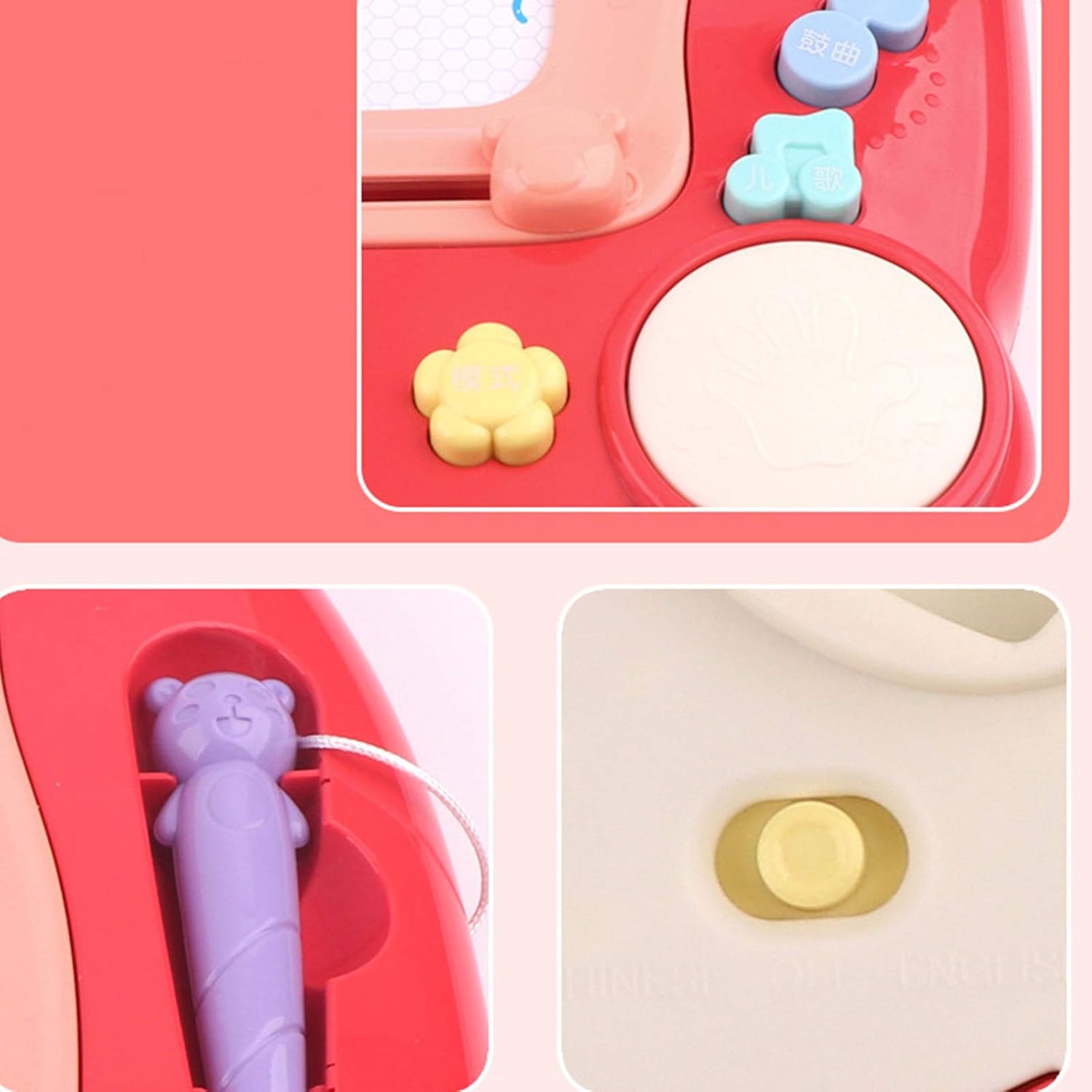 お絵描きボード 多機能カラーブラケット落書きライティングボード教育玩具子供用磁気音楽描画ボード 知育玩具 (Color : Red,