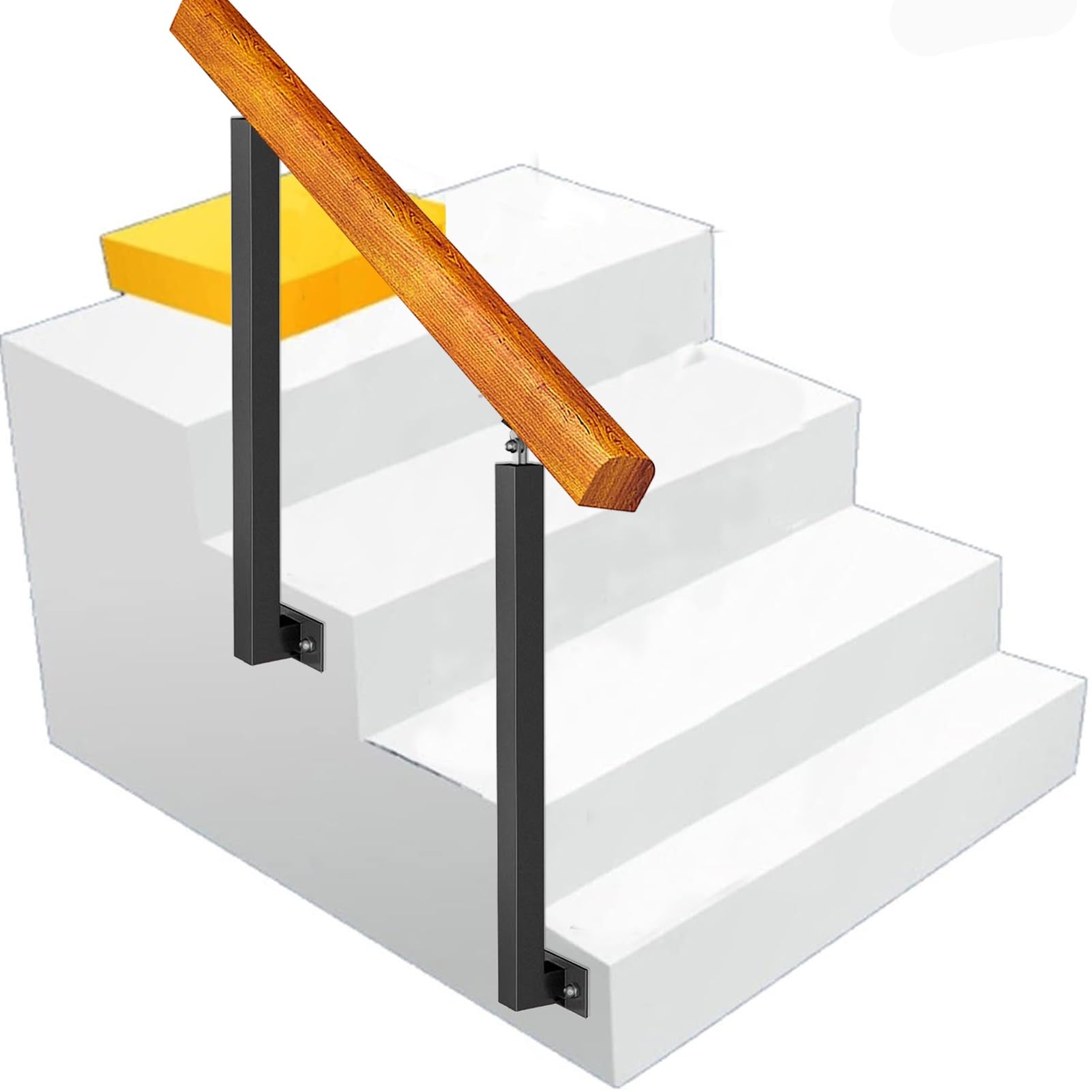 Rampe d'escalier pour porche extérieur avec supports orientables à 270 degrés