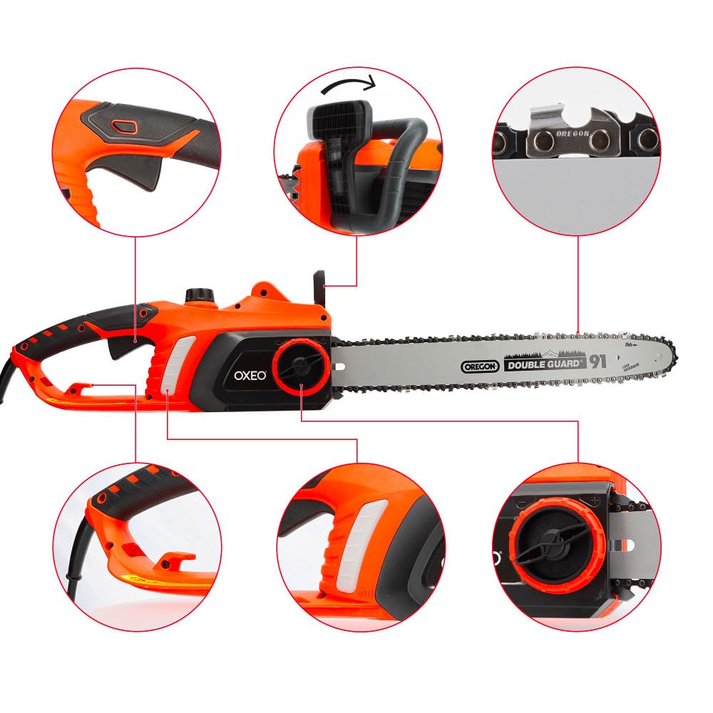 Tronçonneuse Électrique 230V - 2200 W - Guide de 50 cm - Système anti-rebond de la chaîne | Système anti-rebond de la chaîne