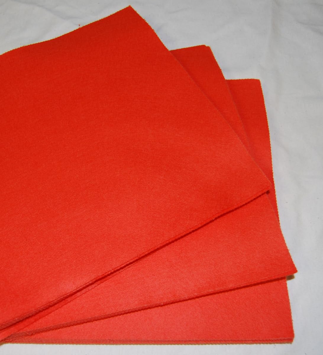 Celloexpress Pumpkin Orange Felt Sheets For Crafting And Soft Toy Making 100% Acrylic Craft Felt 6" Squares (, 5 Sheets)