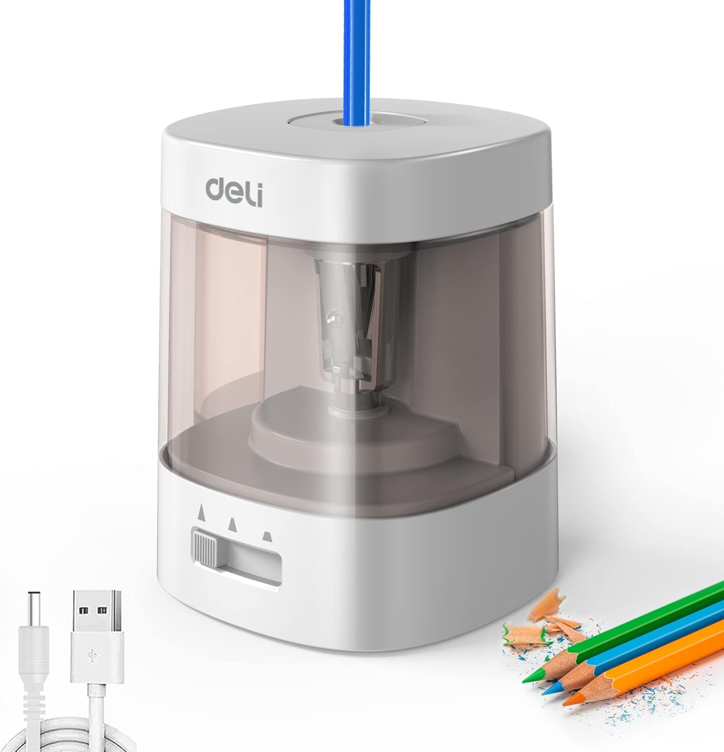 Tenwin Elektrischer Bleistiftspitzer - USB/Batteriebetrieb Für Schule & Büro