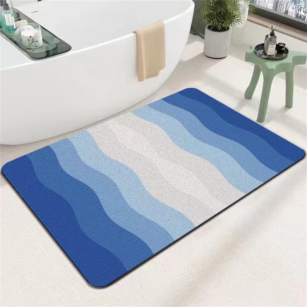 Badematte Rutschfester Badezimmerteppich Groß Absorbierender Badteppich 70x120cm Schnelltrocknende Badematte Stein Bath Mat, Saugfähig Badvorleger rutschfest Waschbar Duschvorleger Flower