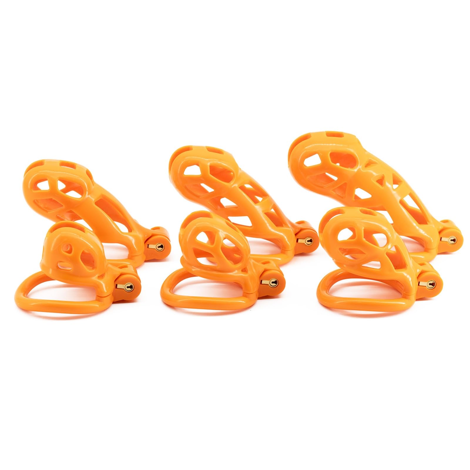 Hdynasty Gabbia compatta Arancione Lucida per l'allenamento della Forza per Uomini con 4 Anelli curvi (42mm/45mm/48mm/52mm)