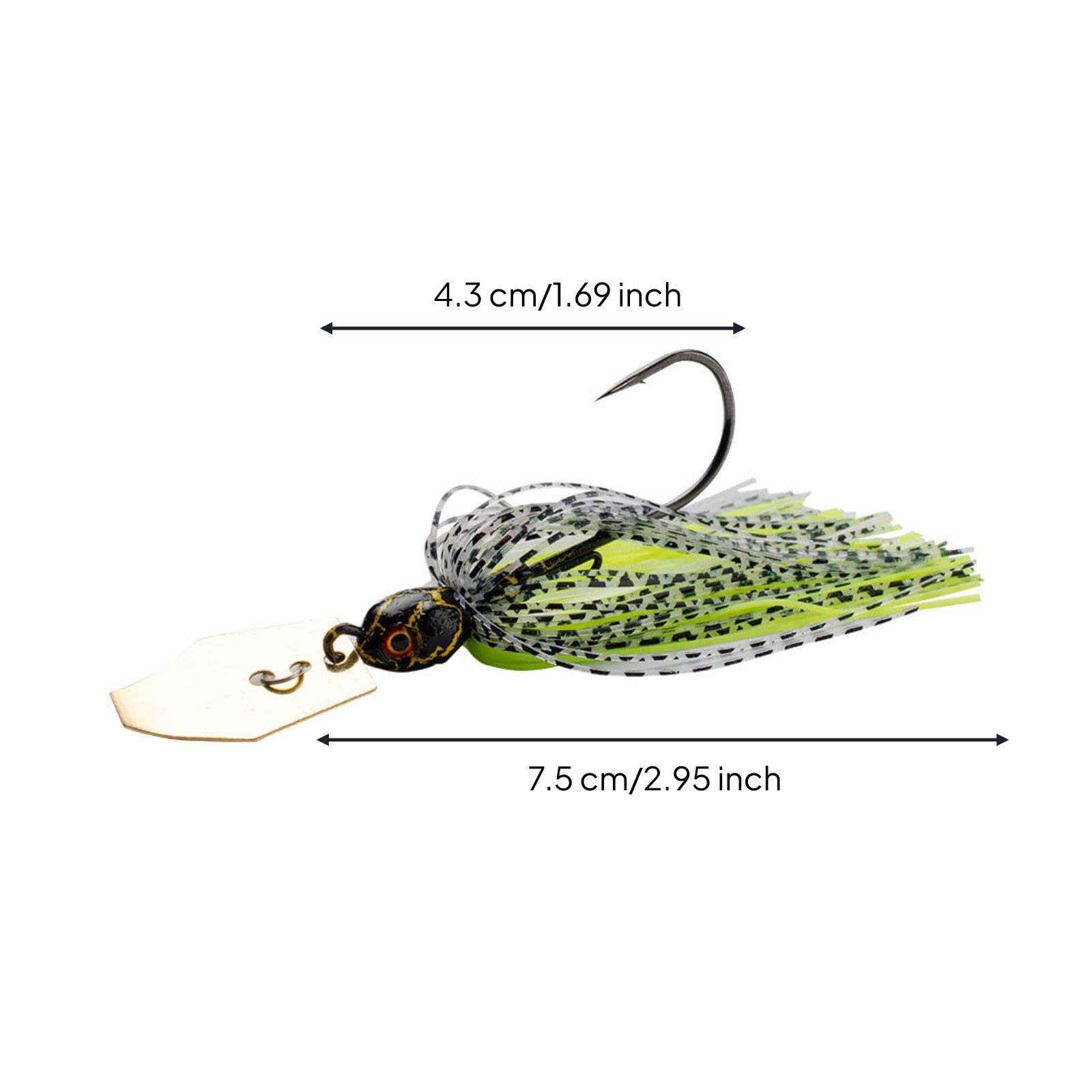 Set di 6 Esche Artificiali da Pesca, Jig, Cucchiaini con Paletta E Gonna in Silicone Che Emette Vibrazioni E Suoni, Adatte alla Pesca di