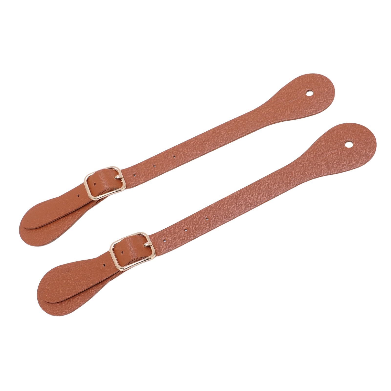 BTSEURY Spur Strap, Pair of Synthetic Leather Spur Straps, Adjustable Length 22cm Long Western Cowboy Spur Holder for Equestrian (Brown)