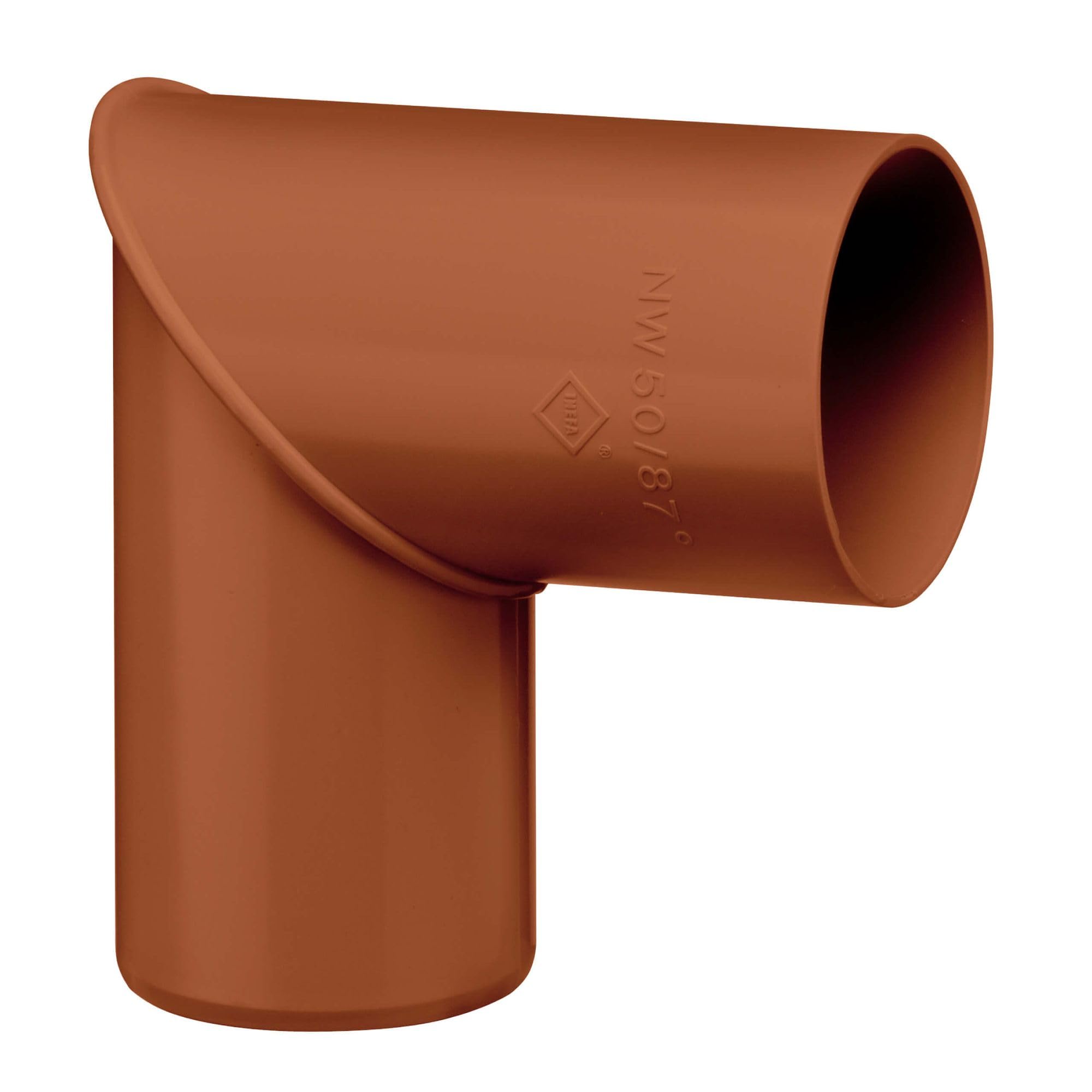 INEFA Rainwater Pipe Bend 87 Degrees for downpipe, PVC 50mm, Brown Connecting piece Gutter Accessory, Easy Installation, Made in Germany