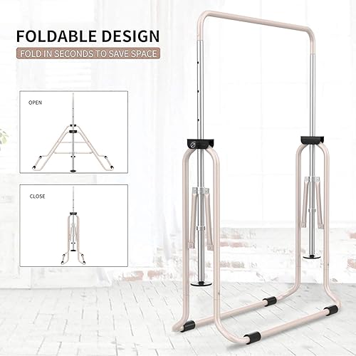 Miniatura 3 de Tepemccu - Barras horizontales extensibles de entrenamiento con altura ajustable para gimnasia infantil, travesaño infantil plegable