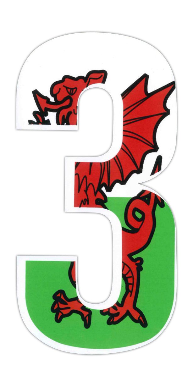 Wheelie Bin numbers Welsh Dragon 3