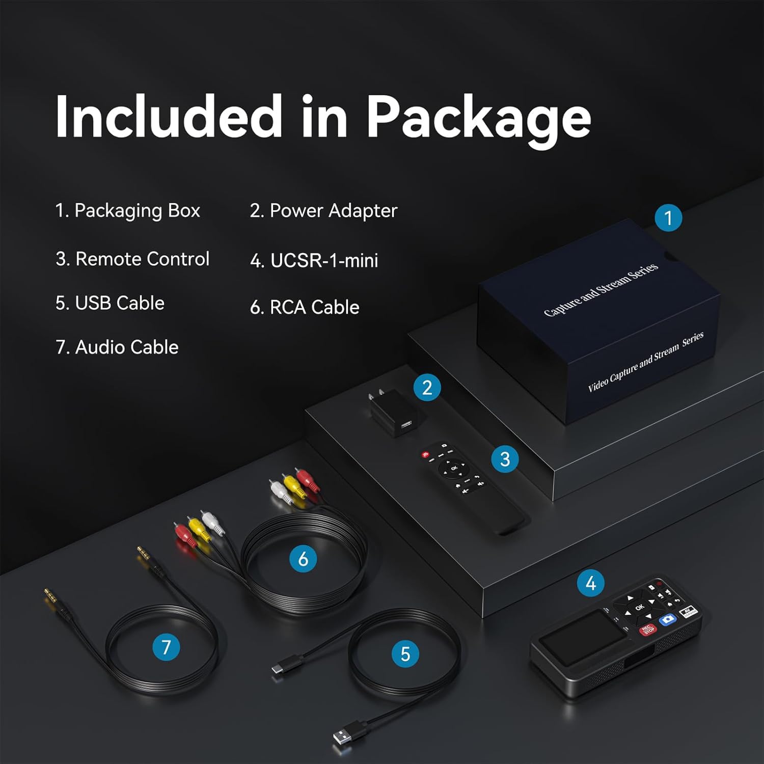 Convertidor portátil VHS a Digital con Control Remoto, grabadora de vídeo a Digital Independiente para Grabar Cintas VHS, VCR, DVR, DVD, Hi8, Reproductor DV, RCA, CVBS, TV Box, videocámara, Consolas