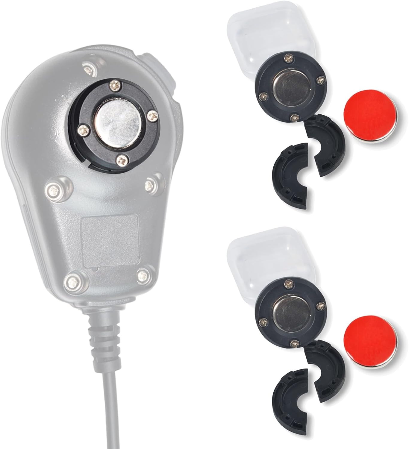 TWAYRDIO Magnetic Radio Mic Holder 2-Pack, Mobile Microphone Magnet Mount, CB Mic Hanger, for Motorola Kenwood Mics, Mounting Solutions for Car Truck Dash Board