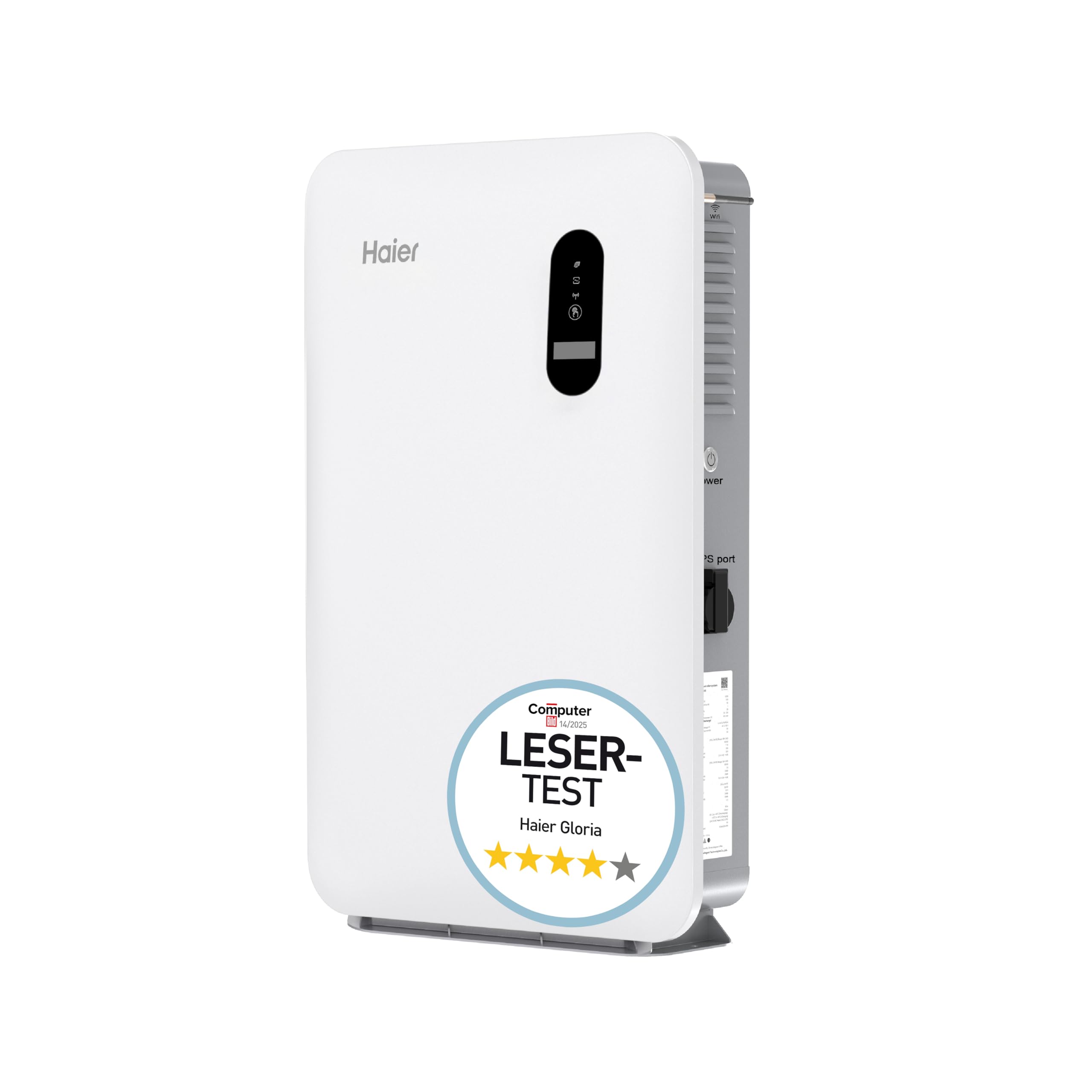 Haier GLORIA Smarter All-In-One Stromspeicher für Balkonkraftwerke, 2,5 kWh Kapazität, 800 W Mikro-Wechselrichter, 2400 W EPS-Anschluss, OTA-Upgrade, IP54, WLAN