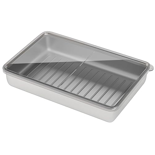 Freshmage Cheese Container for Refrigerator, Stainless Steel Airtight Deli Meat Storage Containers for Fridge Dishwasher Safe Kitchen Fridge Organizers and Storage with Elevated Base… - 1