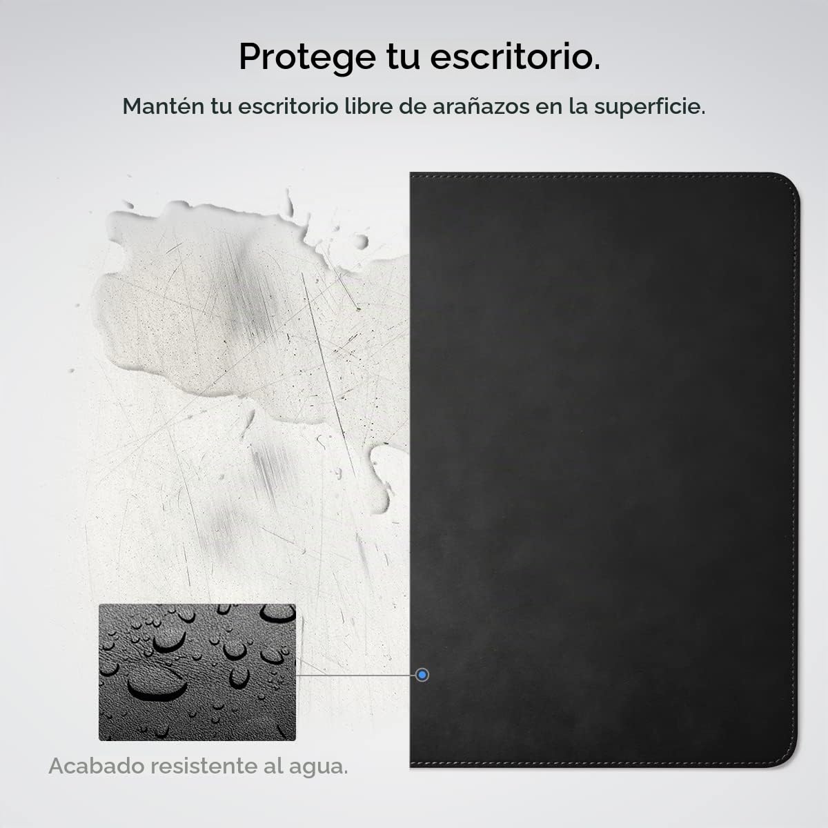 Spigen Alfombrilla de Escritorio Velo Vegan PU Cuero con Soporte Magnético para Cables y Base de Goma Antideslizante - Negro