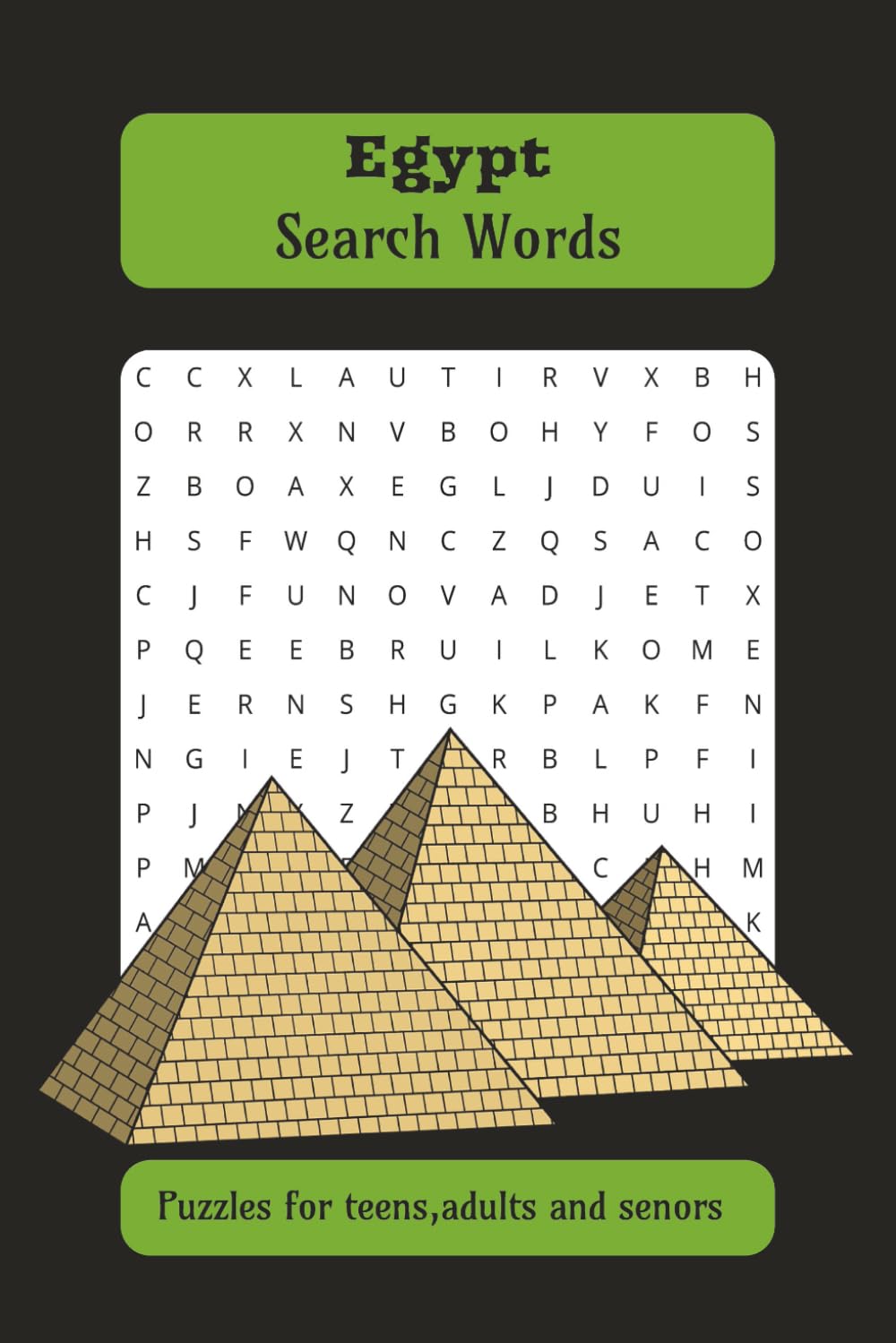 egypt search words ,puzzles for teen , adults and seniors: puzzles egypt search words size 6x9inch , 110 pages , 55 puzzles followed by other 55 solutions