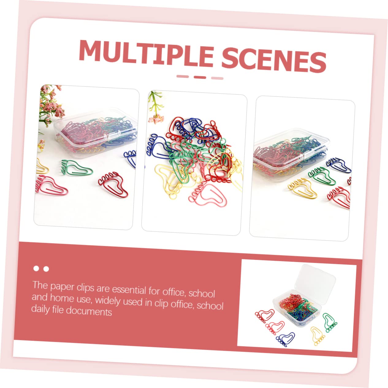 VILLCASE 300pezzi Graffette Accessori Per Cancelleria e Organizzazione Documenti Clip Decorative Per Scuola e Casa