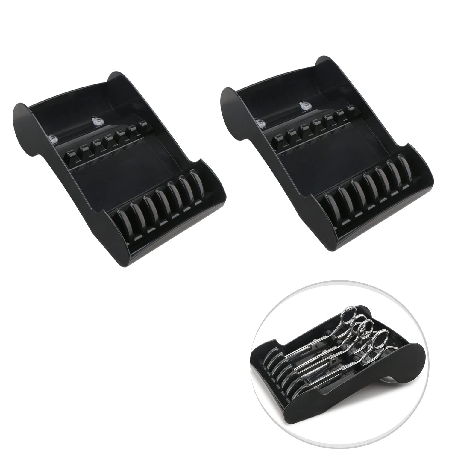 MIAO YUAN 2 PCS Salon Scissors Holder Rack Barber Shop Hair Cutting Scissors Organizer Scissors Storage Tray Barber Hair Accessories