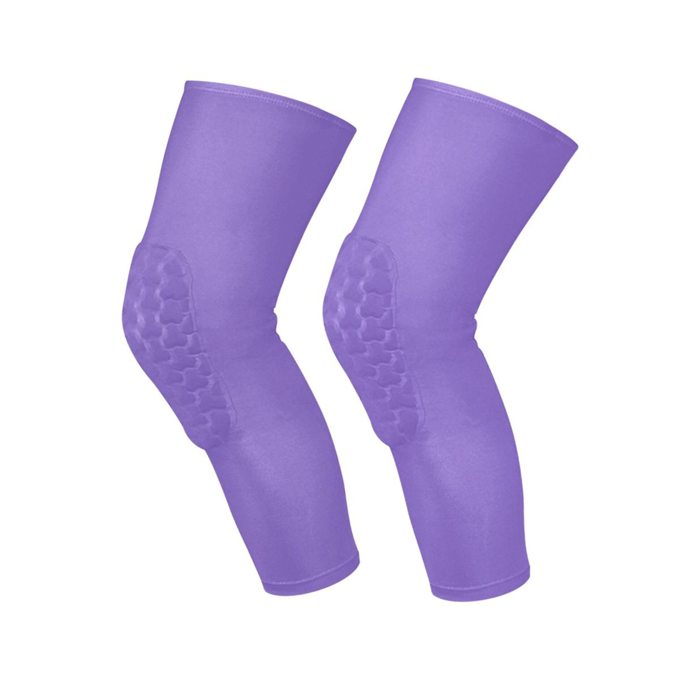 Medium Purple Sports Knee Pads Youth Volleyball Basketball Long Leg Sleeves Braces Compression Wrestling Youth/Kids & Adult Sizes