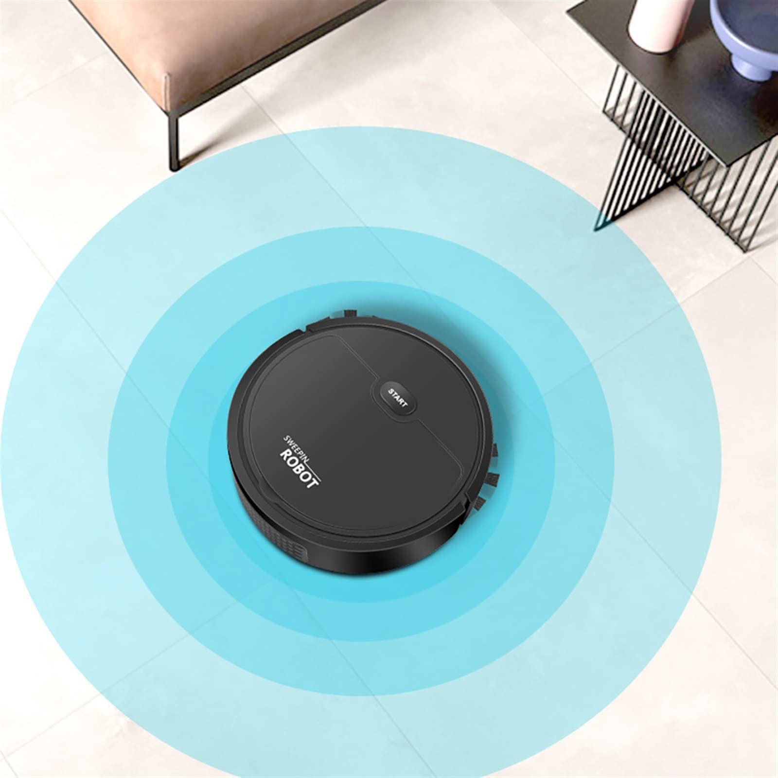 DieffematicJQX Odkurzacz automatyczny Robot Odkurzacz Bezprzewodowa maszyna podłogowa Sprzęt AGD Czyszczenie Zamiatanie Odkurzacz Gospodarstwo domowe (Color : White)