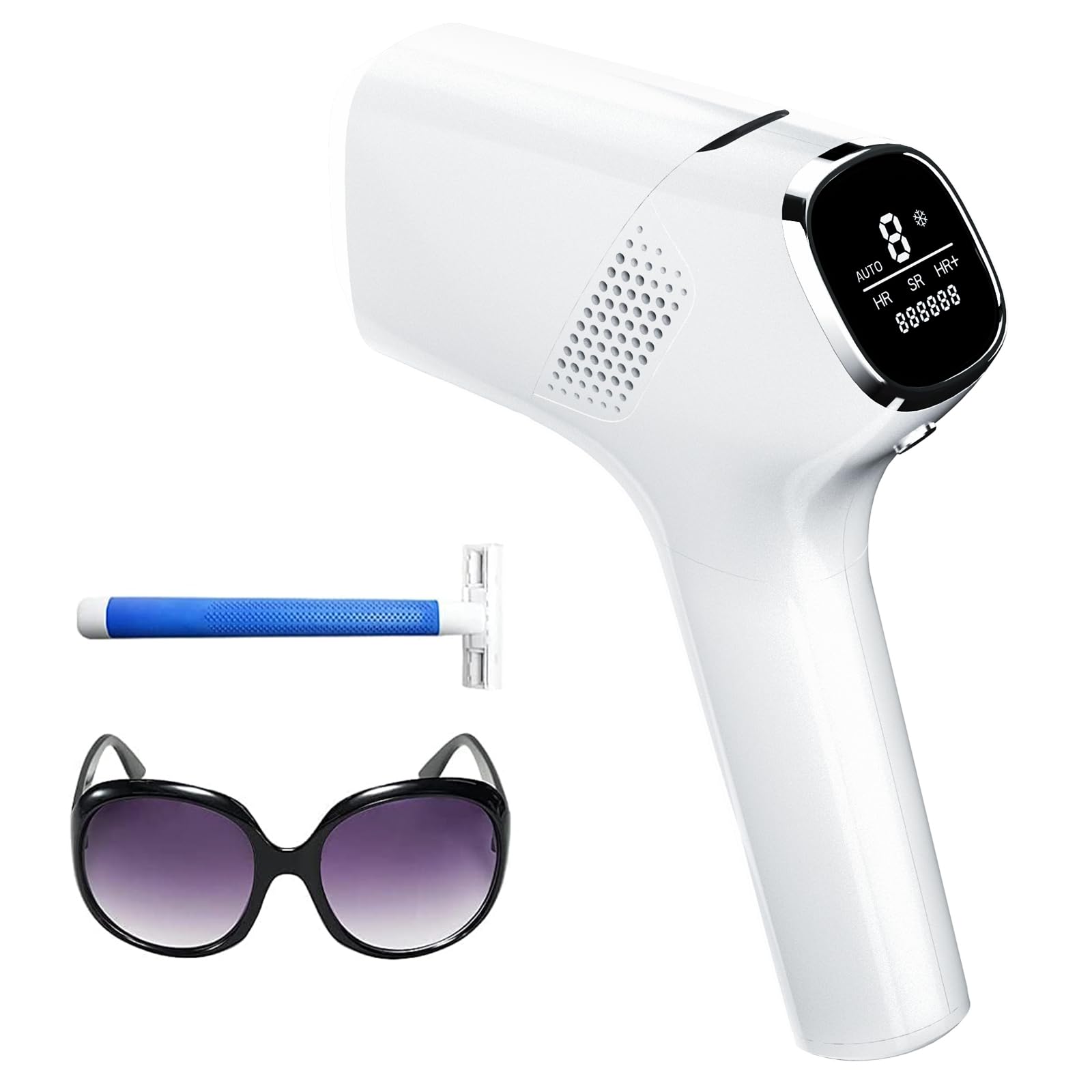 Epilatori a luce pulsata, 3 funzioni avanzate HR/SC/RA con 9 livelli di energia, 999.900 impulsi luminosi Dispositivo per depilazione per uomini, donne, corpo, ascelle, gambe