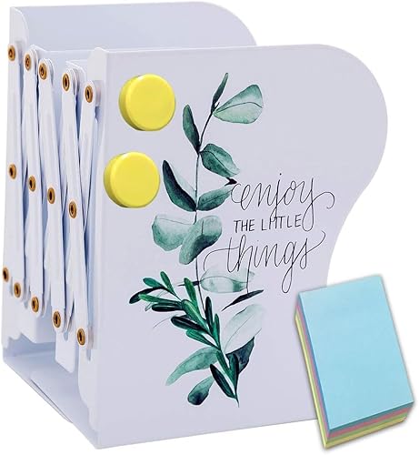 Qualsen Bokstöd, justerbara bokställ i metall, bokställ, bokhållare, slitstark, halkfri bokstöd för hemmakontor, skolbibliotek (blad, medium)