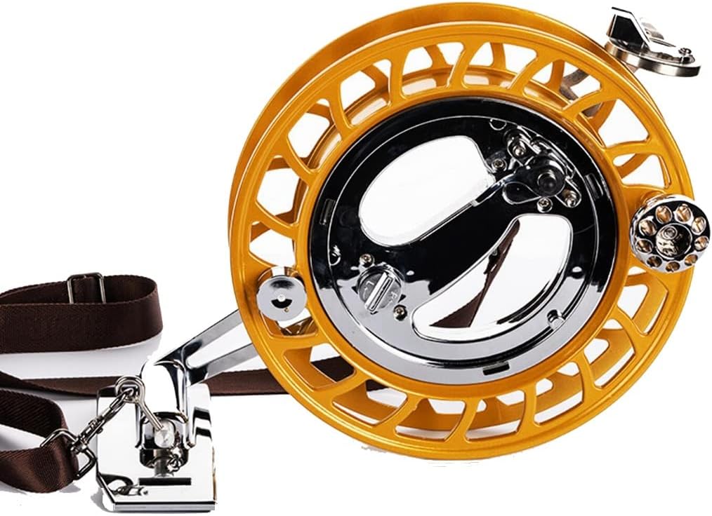 Professional Kite Wheel for Adults, Hand-held Anti-Reverse Brake Medium and Large Kite Line Winder Reel,Durable Flying Line Accessories(Yellow)