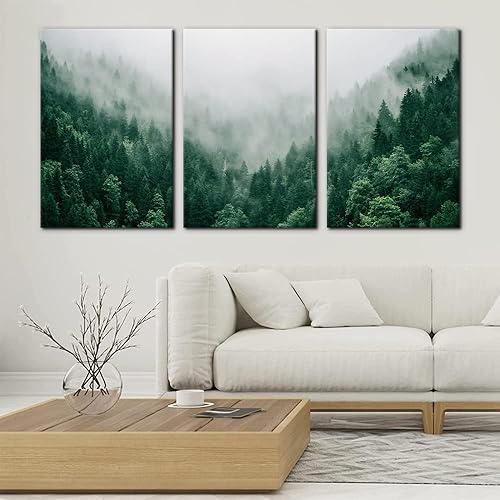 Vista 108 de 3 piezas de pintura verde para pared, parque nacional de Yosemite, agua clara, lago, montañas, árboles, rocas, impresiones sobre lienzo, decoración