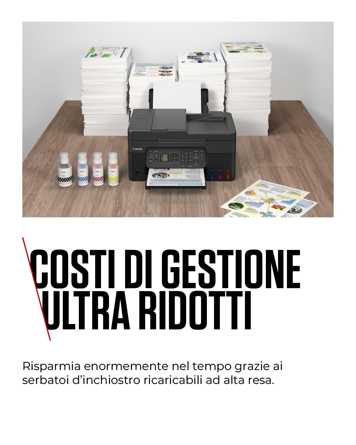 Canon Serie PIXMA G4570 - Stampante Multifunzione, Fotocopiatrice, Scanner e Fax MegaTank per la Casa | Connettività Wireless per Smartphone | Stampante Wifi per Uso Domestico