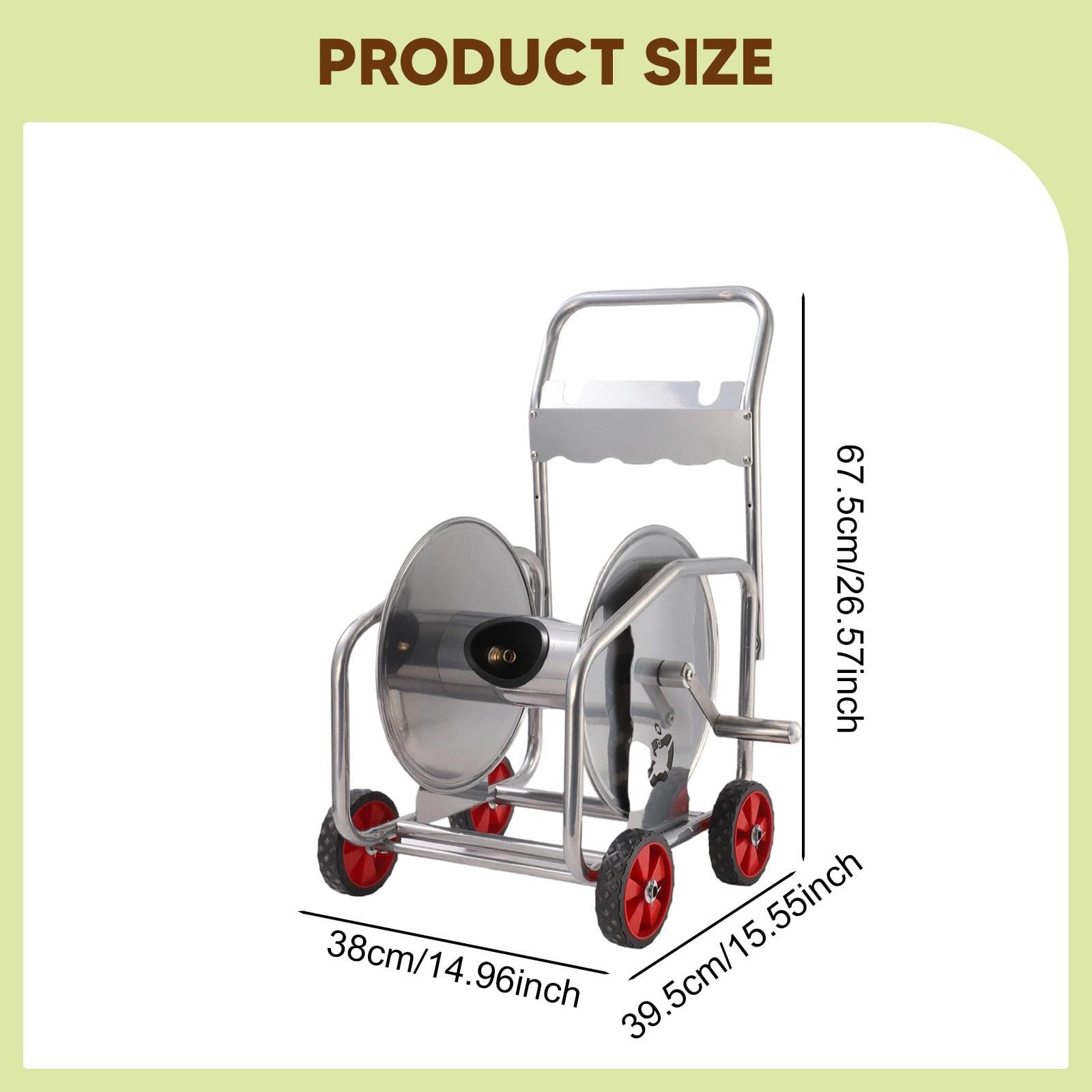 Avvolgitubo da Giardino su Carrello, Avvolgitubo da Giardino Industriale con Ruote, Supporto per Piantagione All'aperto, Mobile