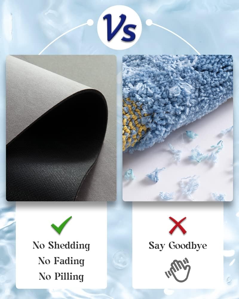 MontVoo -Bath Mat Rug-Rubber Backing Non Slip Quick Dry Absorbent Thin Bathroom Rugs Fit Under Door-Faux Suede Surface Bathroom Floor Mats-Shower Rug for in Front of Bathtub Shower Gray 17"x59" - Image 7