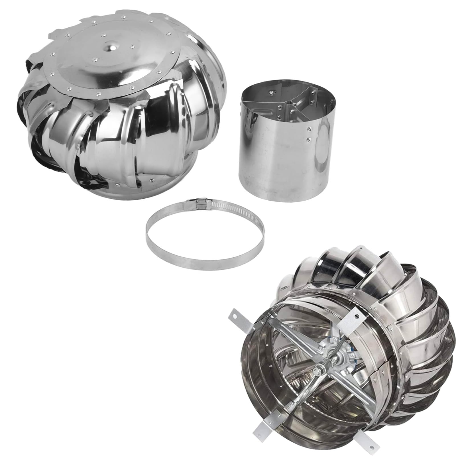 IvyLoutish 304 Roof Wind Turbine Ventilator, 680mm/27in, Vent Automatic Rotation By Wind/air Flow No Consumption, All Weather Roof Vent