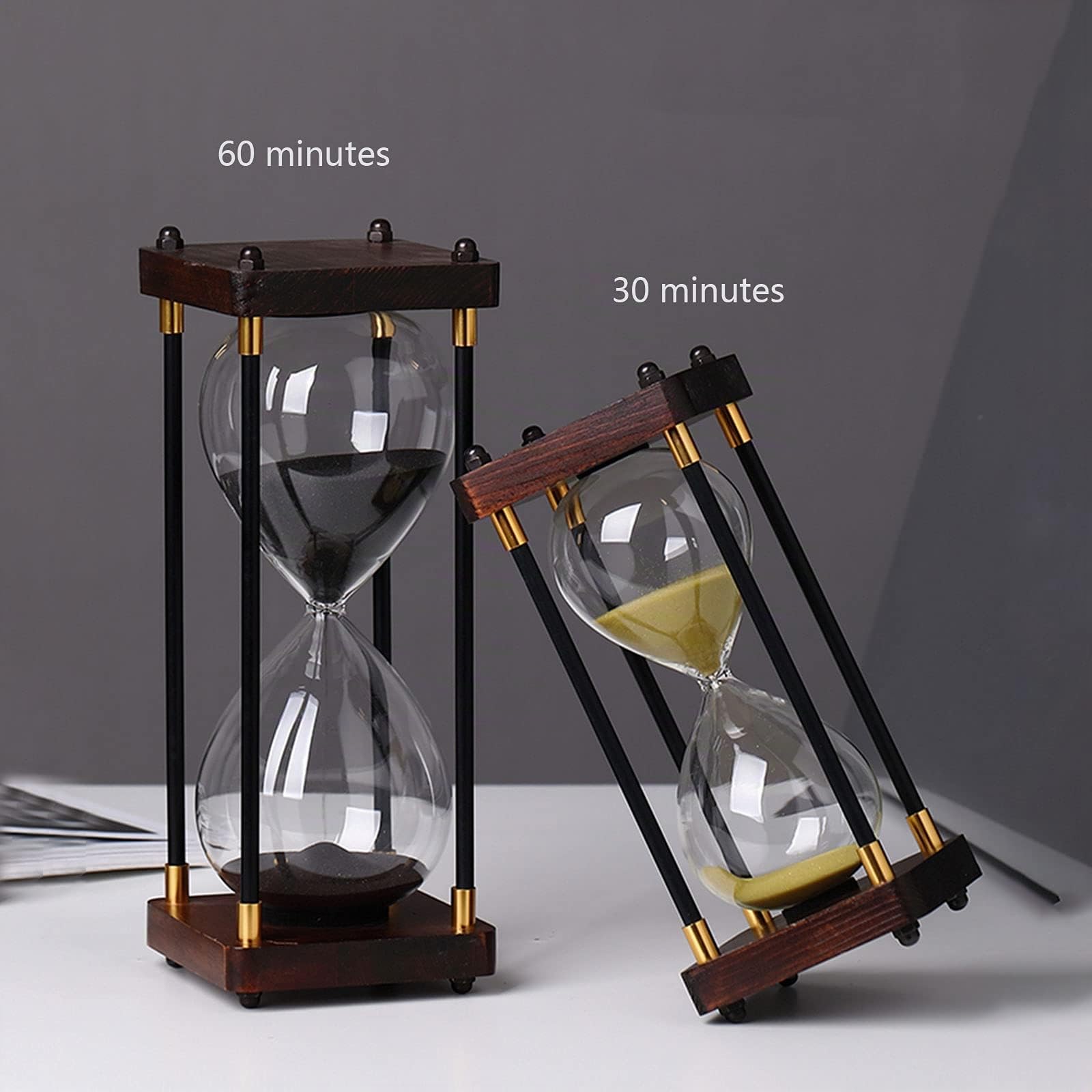 Sablier Décoration Sablier de Couleur Minuterie de sablier Horloges de sablier à Code Couleur pour Salle de Classe,Jeux à la Maison,Bureau,décoration (30min/60min)