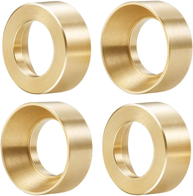 RCLions 4pcs Brass Wheel Weights for 1:24 Axial SCX24 AXI90081 Deadbolt RC Crawler Car Upgrades Accessories