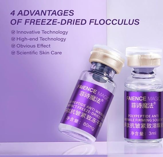 Faience Magic Microneeding Serum Set, 80mg+3ml x 15 Ampoules, Polypeptide Firming Face Serum for Wrinkles and Fine Lines