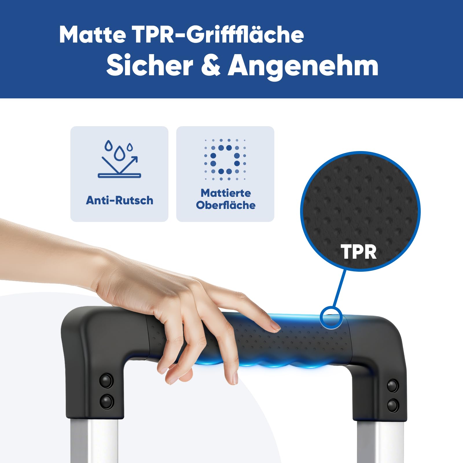 Sekey Klappbare Sackkarre & Schwerlast Transportkarre 150 kg, Verstärkter Alu Rahmen, XXL Anti-Rutsch-Pad & In Sekunden Faltbar, Höhenverstellbar mit TPR-Rädern, Inkl. 2 Expanderseile