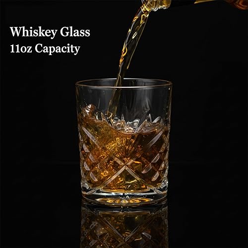 Miniatura 2 de Vasos de whisky antiguos de 9, 10, 11 onzas, estilo bourbon, licor y bebidas de cóctel, vasos escoceses, vasos de bar, juego de 6
