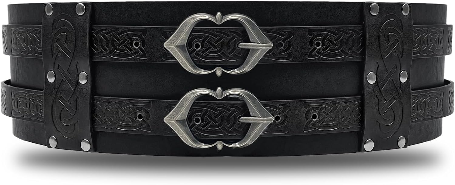 Medieval Viking Wide Belt Faux Leather Armor Knight Corset Belt for LARP Christmas Gifts Costume - Image 2