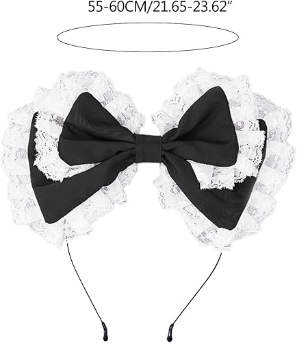 Miniatura 6 de Lolita tocado de criada de encaje grande bowknot accesorios para el cabello de sirvienta cosplay diadema lindo lazo lazo para el pelo accesorios