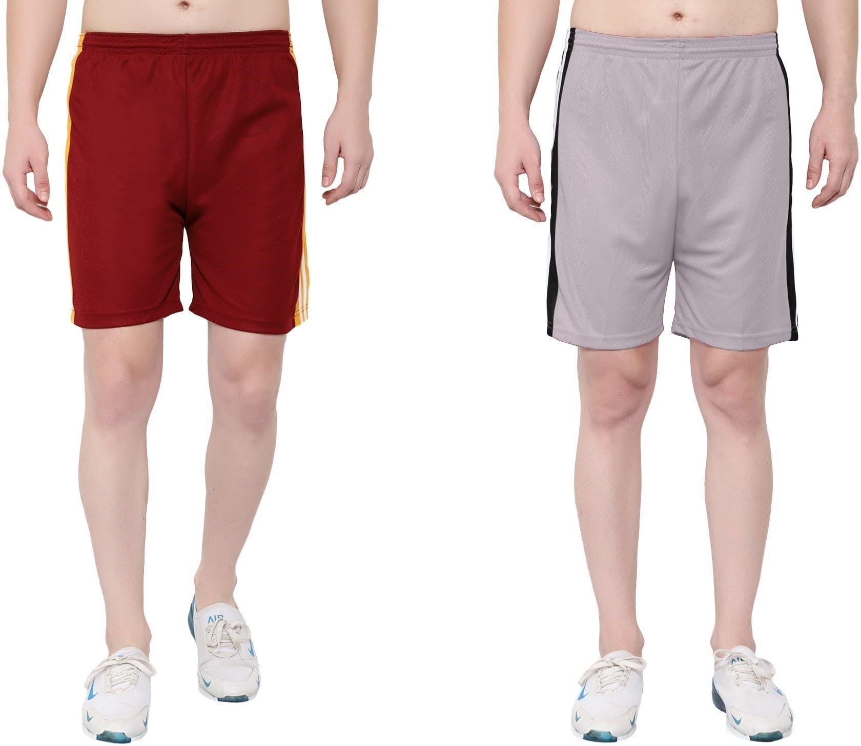 Striped Men Multicolor Regular Shorts S-JAL_725-Mehroon-Grey-picture-46