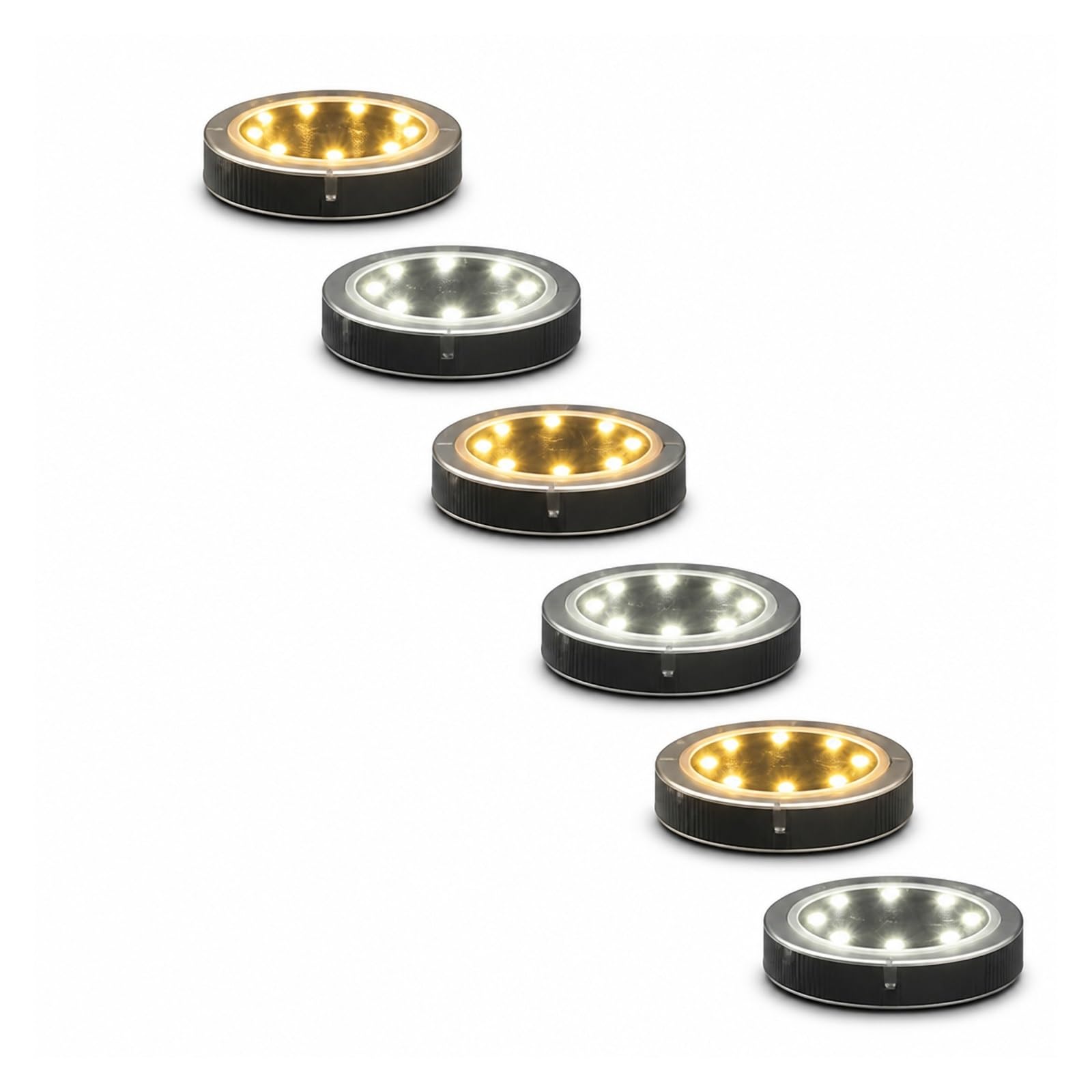 Lampy Solarne Naziemne, Panel Słoneczny Light Outdoor Garden Underground do ścieżki tarasowej(White,10pcs)